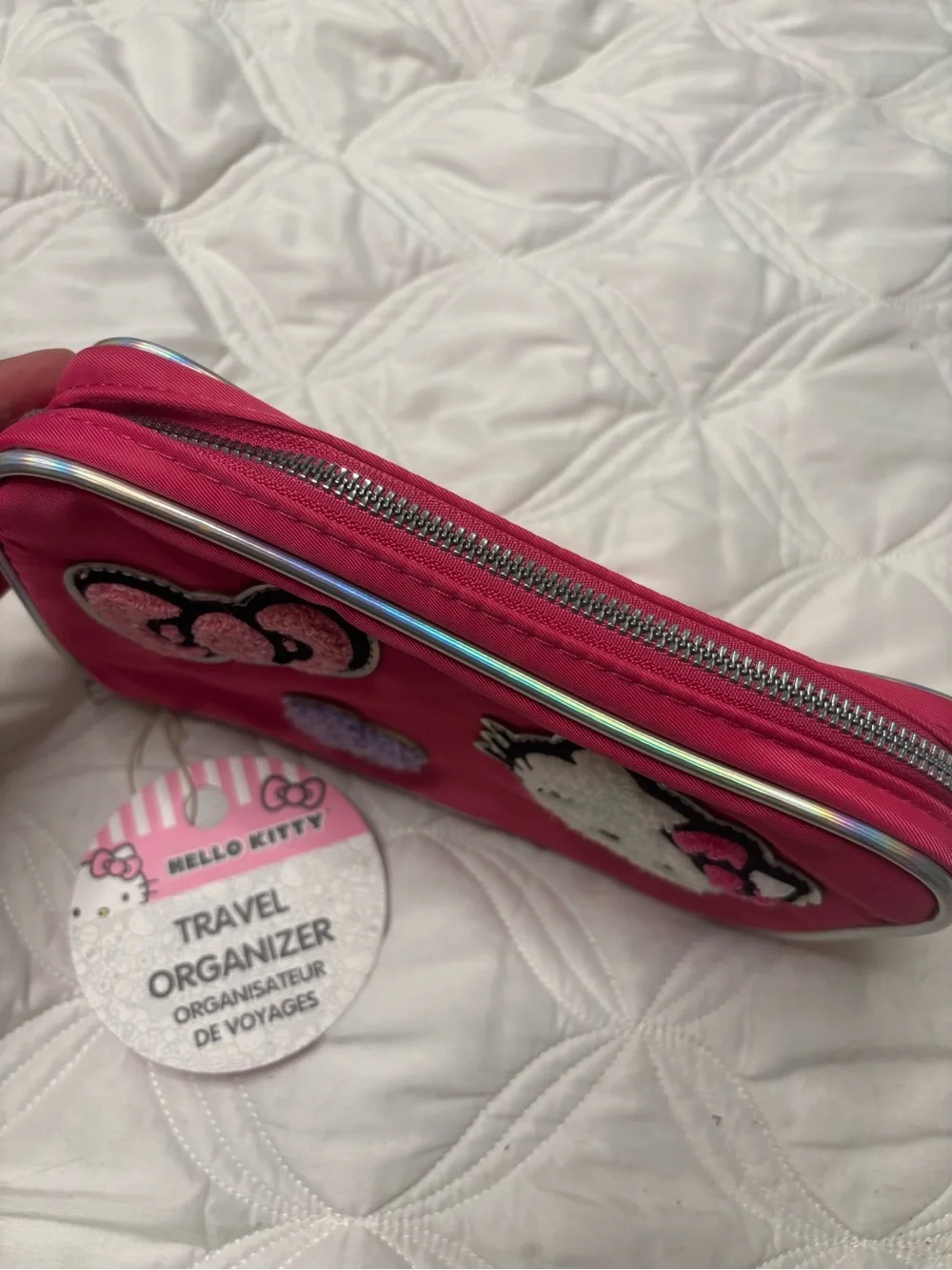 Hello Kitty Hot Pink Travel Organizer with Embroidered Patches